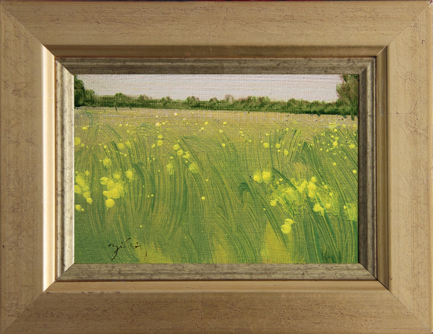 NA ŁĄCE olej, płótno naklejone na płytę, 12×18