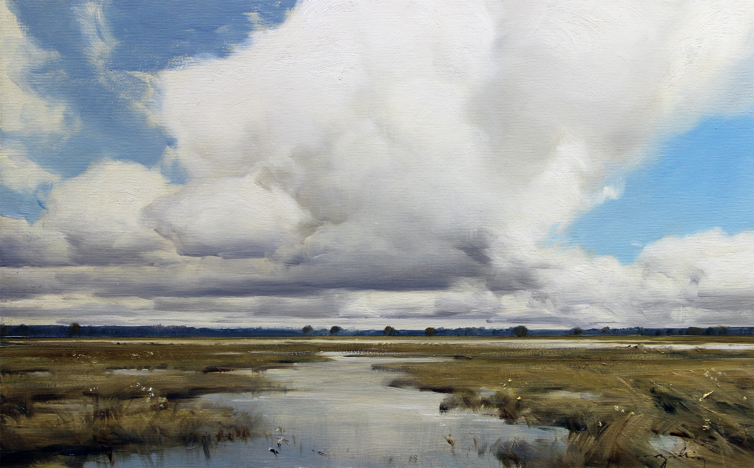 JESIEŃ NAD BIEBRZĄ olej, płótno, 35×55 2020