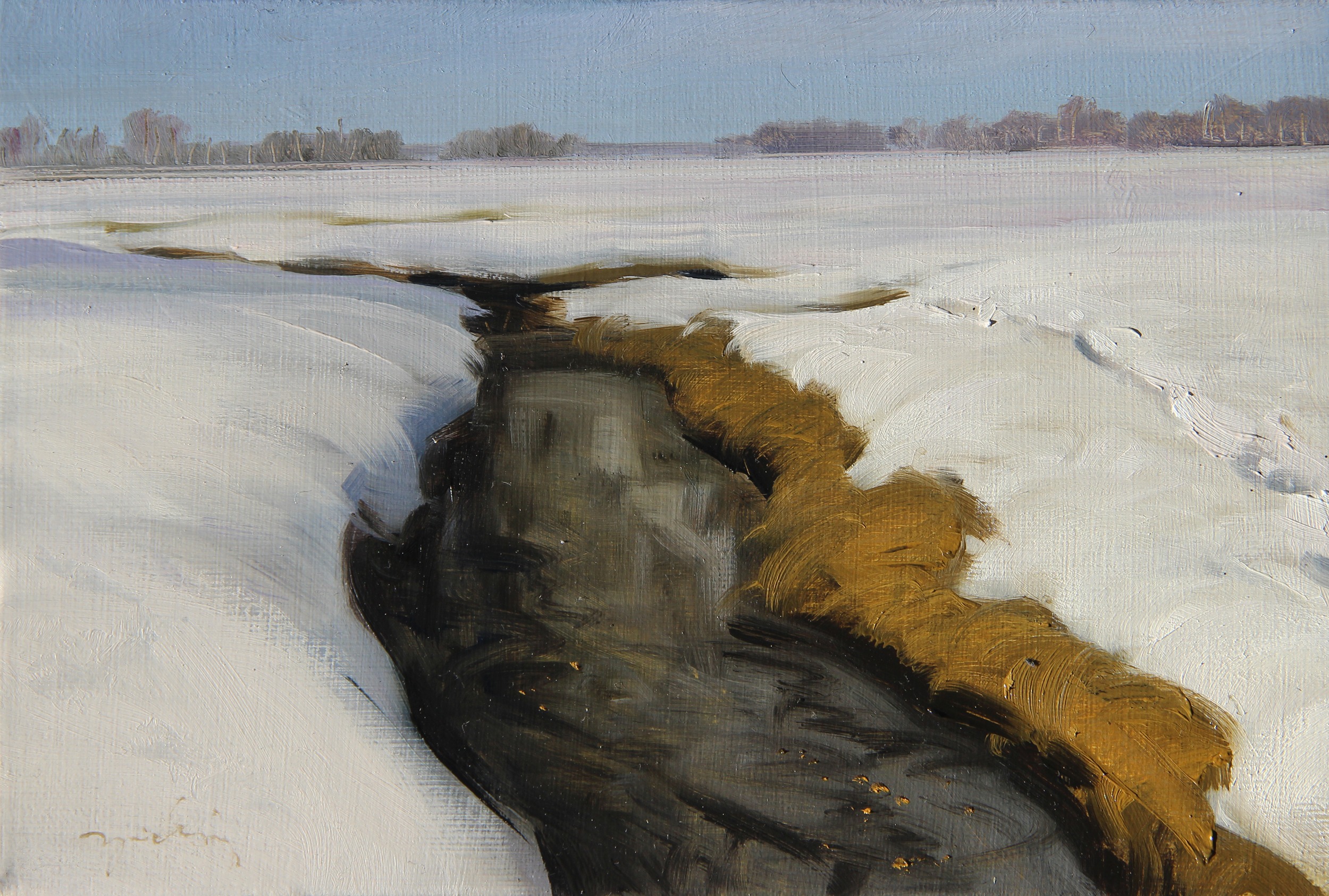 W STYCZNIOWY DZIEŃ olej, płótno 18X27 2021