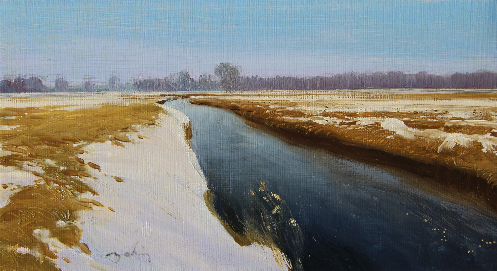 MARCOWE ROZTOPY olej, płótno, 16×30 2021