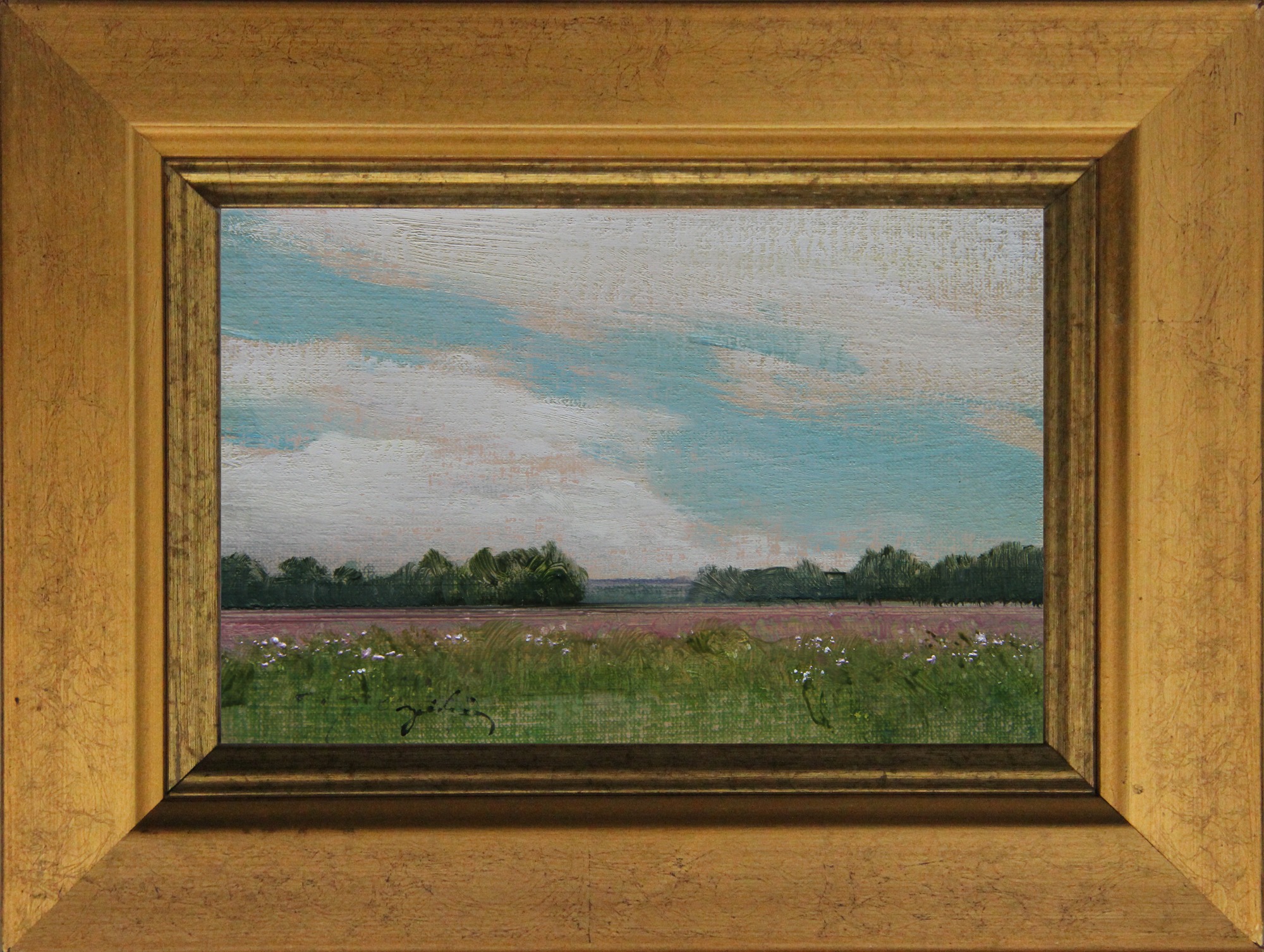 POLSKIE LATO olej na płótnie naklejonym na płytę, 12×18 cm