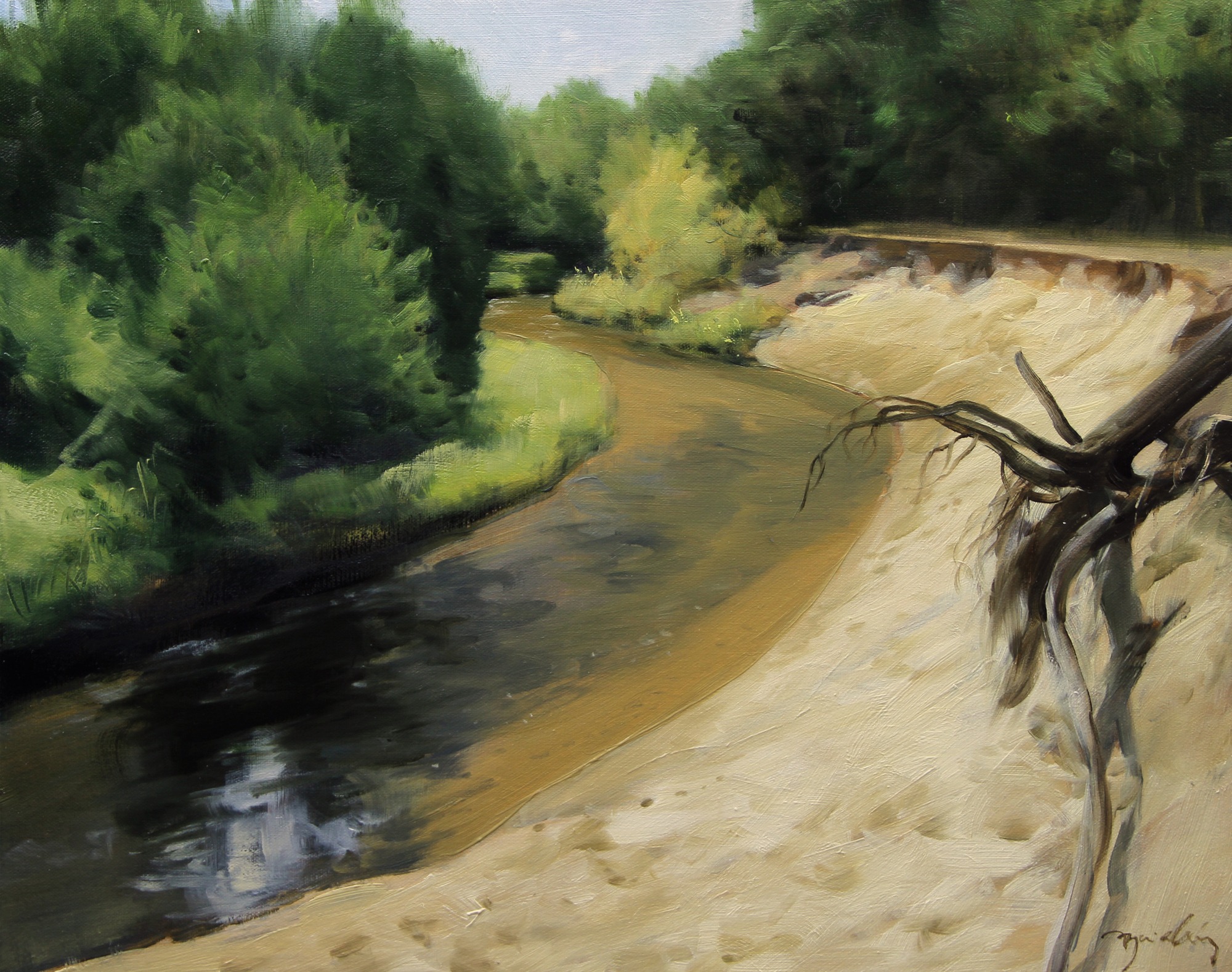 SWKARPA NAD RZEKĄ CZARNA OKSZA olej, płótno, 40×50 cm