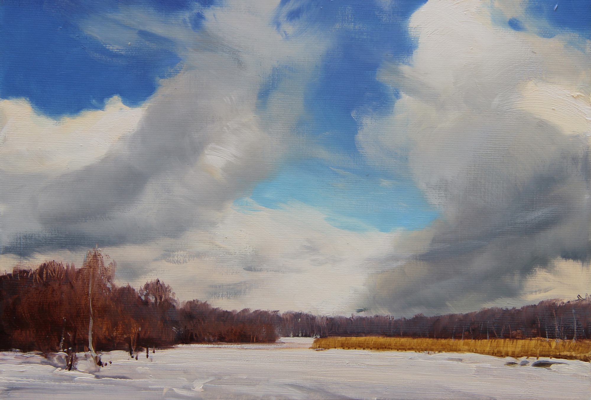 ZIMA olej, płótno, 21x30 2021 strona